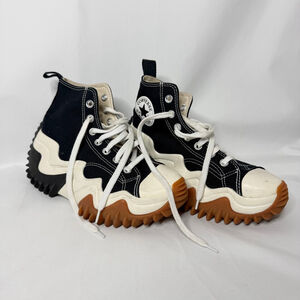 Women's Converse Run Star Motion High Top Sneakers Black White Size 7